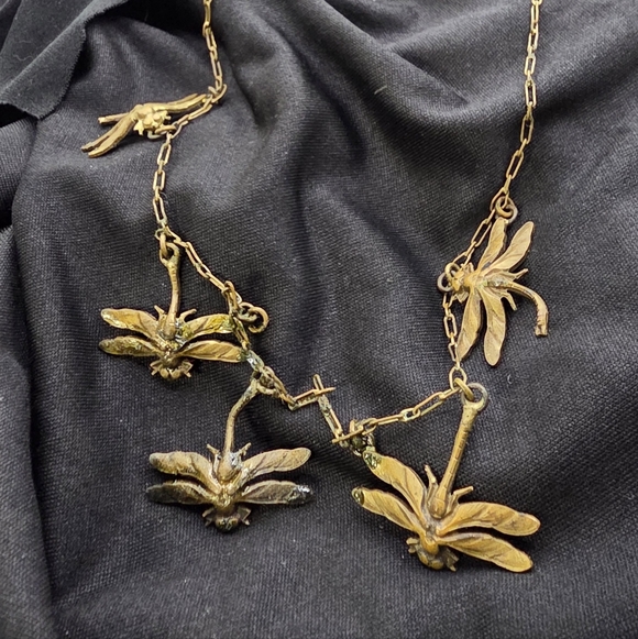 Vintage Brass Dragonfly Necklace - Picture 1 of 3
